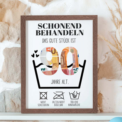 Geldgeschenk 90. Geburtstag im Rahmen merchOne