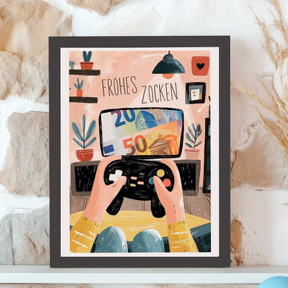 Geldgeschenk Gaming im Rahmen merchOne