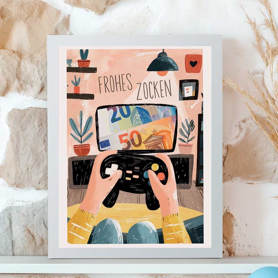 Geldgeschenk Gaming im Rahmen merchOne