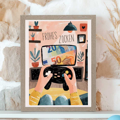 Geldgeschenk Gaming im Rahmen merchOne