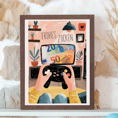 Geldgeschenk Gaming im Rahmen merchOne