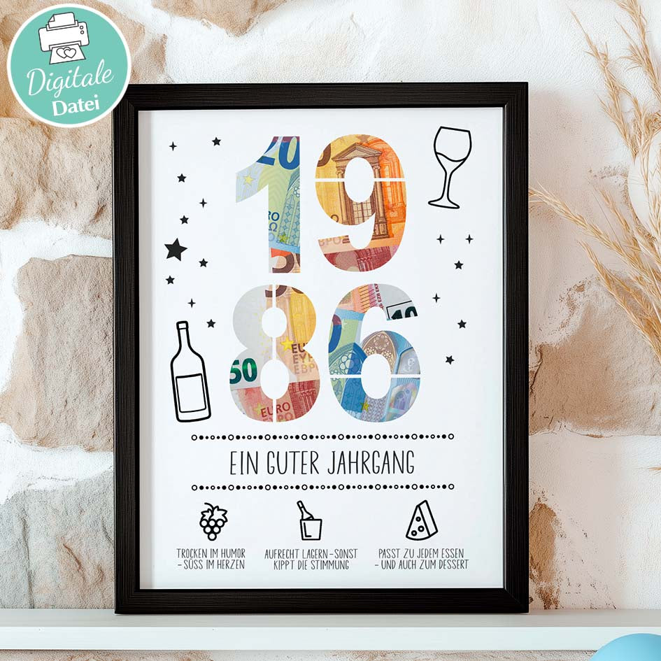 Geldgeschenk Geburtstag 1986