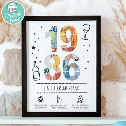 Geldgeschenk Geburtstag 1986