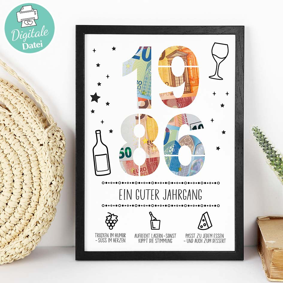 Geldgeschenk Geburtstag 1986