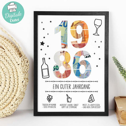 Geldgeschenk Geburtstag 1986