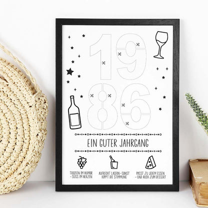 Geldgeschenk Geburtstag 1986 im Rahmen