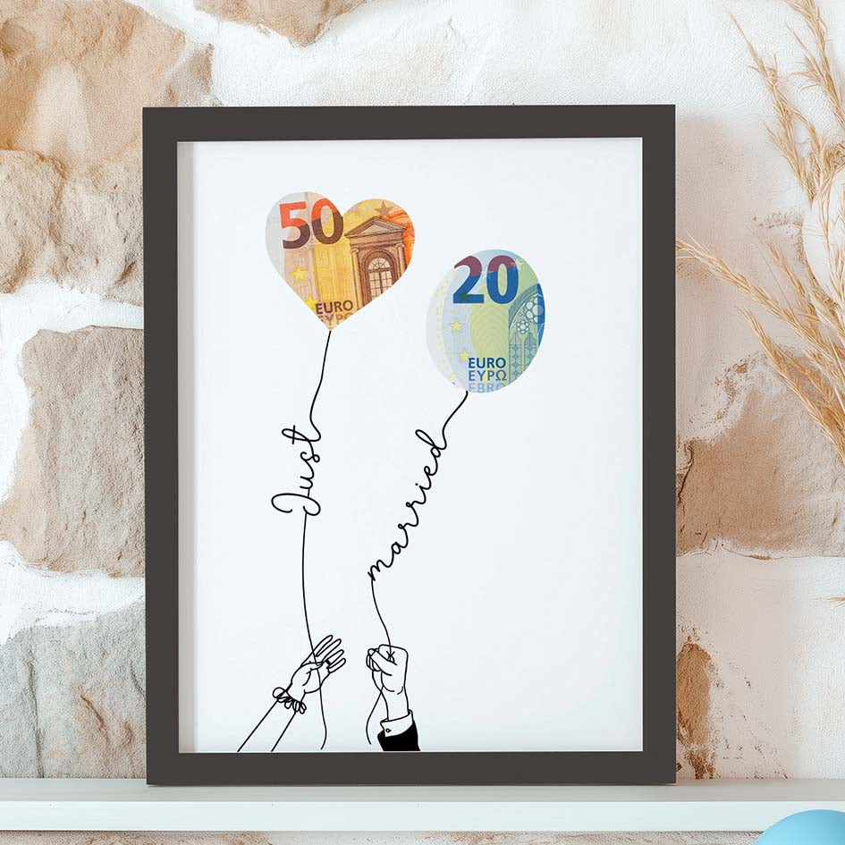 Geldgeschenk Hochzeit lustig im Rahmen