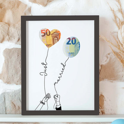 Geldgeschenk Hochzeit lustig im Rahmen