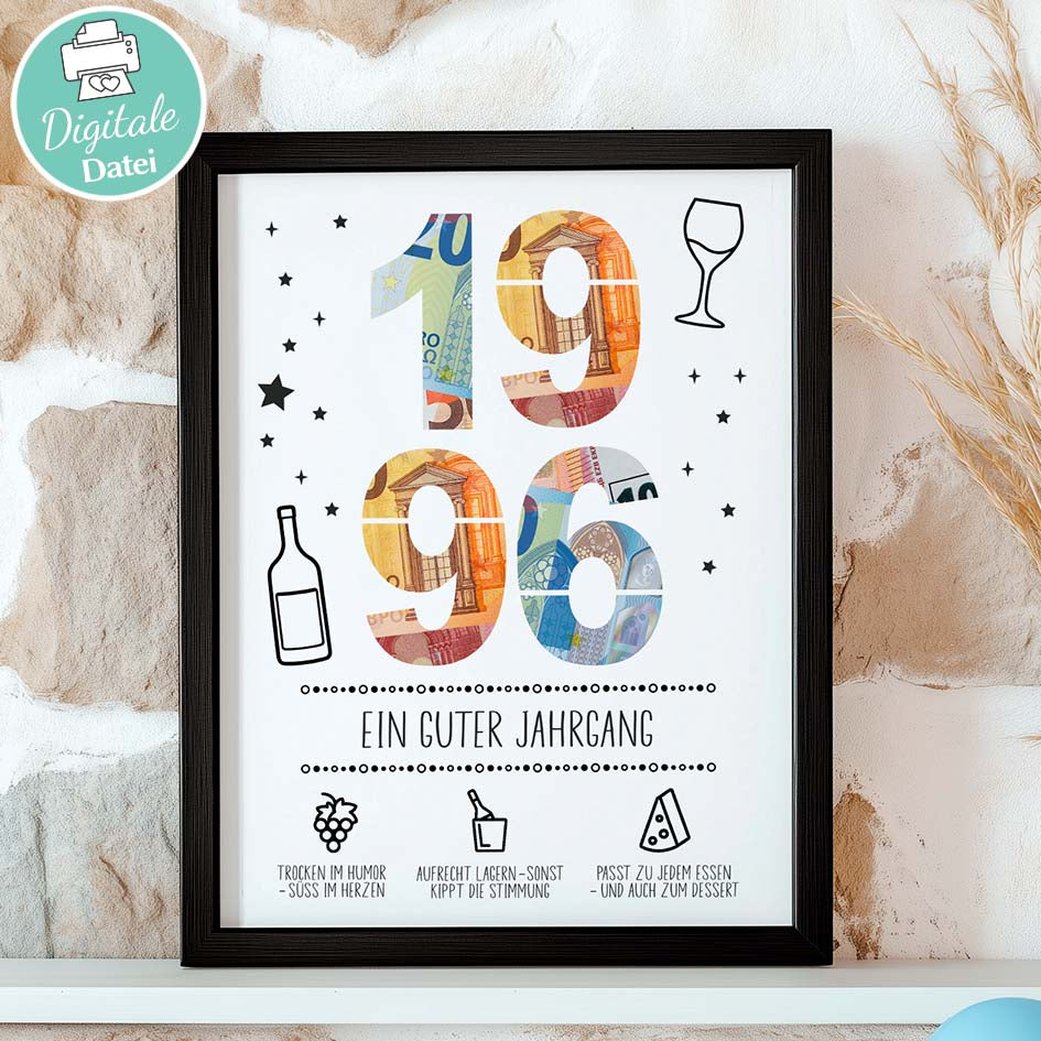 Geldgeschenk Geburtstag 1996 Herzensprojekt Manufaktur