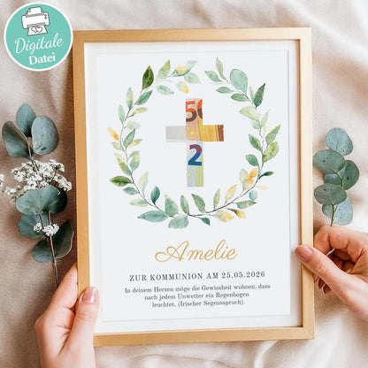 Geldgeschenk zur Kommunion Kreuz