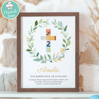 Geldgeschenk zur Kommunion Kreuz