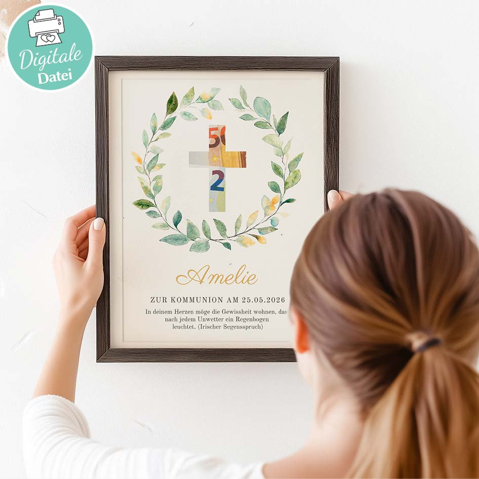 Geldgeschenk zur Kommunion Kreuz