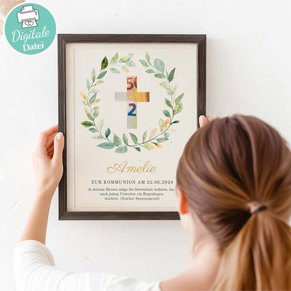 Geldgeschenk zur Kommunion Kreuz