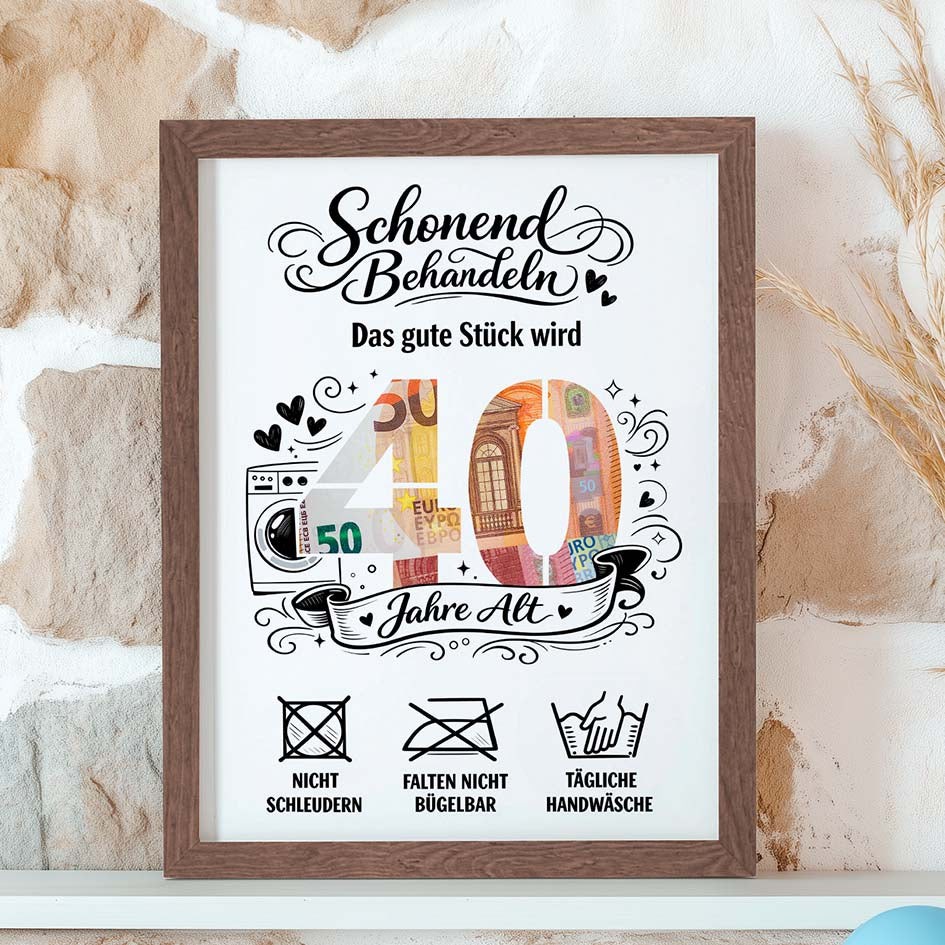 Geldgeschenk zum 40. Geburtstag Vintage Herzensprojekt Manufaktur
