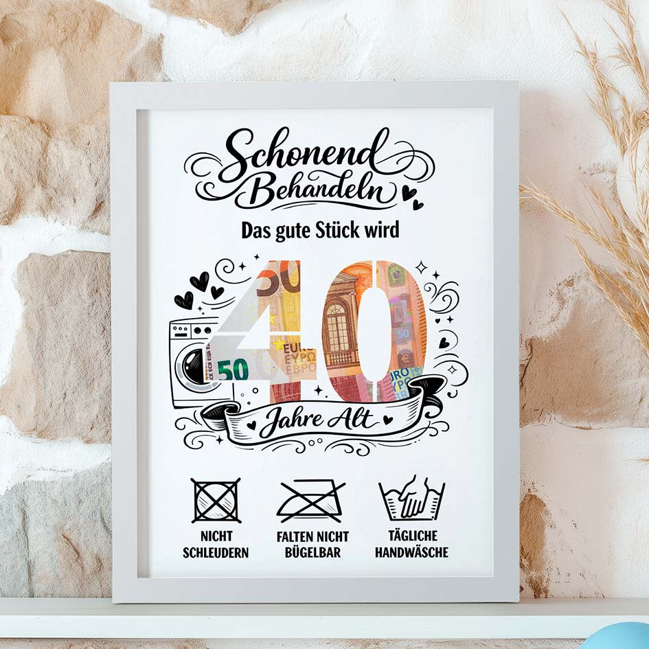 Geldgeschenk zum 40. Geburtstag Vintage Herzensprojekt Manufaktur