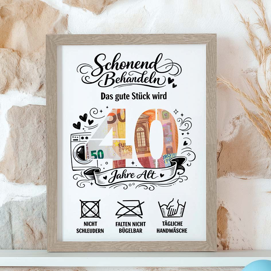 Geldgeschenk zum 40. Geburtstag Vintage Herzensprojekt Manufaktur