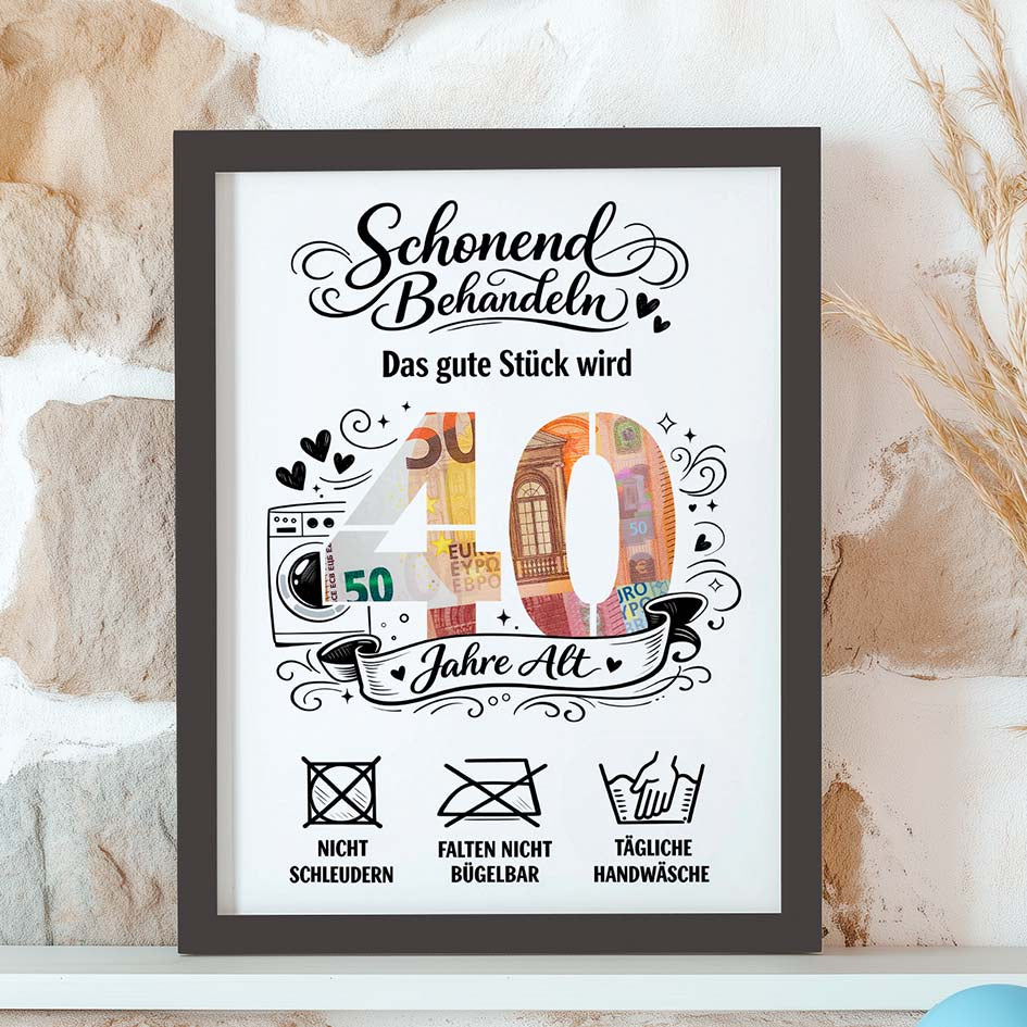 Geldgeschenk zum 40. Geburtstag Vintage Herzensprojekt Manufaktur
