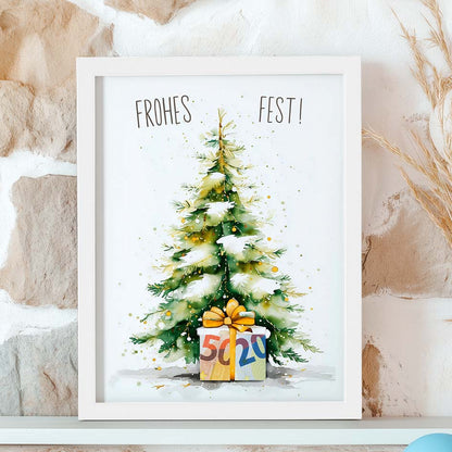 Geldgeschenk zu Weihnachten im Rahmen merchOne