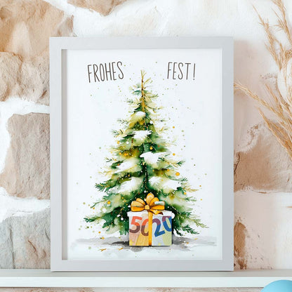 Geldgeschenk zu Weihnachten im Rahmen merchOne