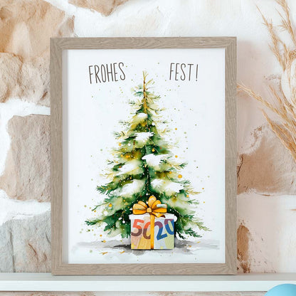 Geldgeschenk zu Weihnachten im Rahmen merchOne