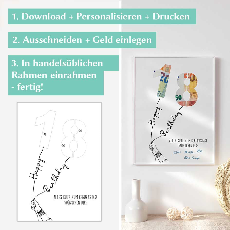 Geldgeschenk zum 18. Geburtstag Herzensprojekt Manufaktur