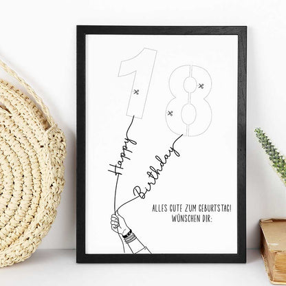 Kreatives Geldgeschenk zum 18. Geburtstag im Rahmen merchOne