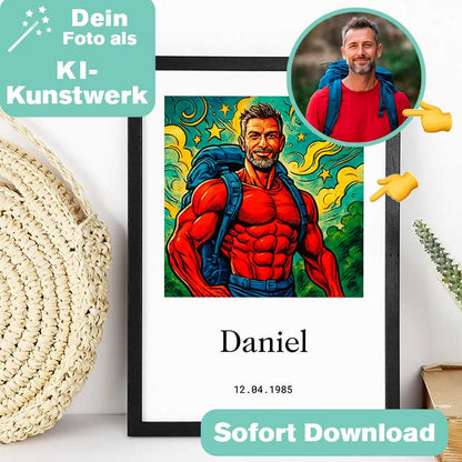 Superhelden Kunstdruck zum Geburtstag Herzensprojekt Manufaktur