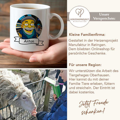 Dein Foto als Comic Held Tasse merchOne