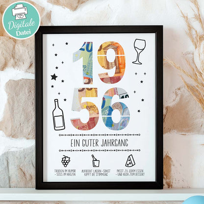 Geldgeschenk Geburtstag 1956 Herzensprojekt Manufaktur