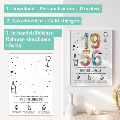 Geldgeschenk Geburtstag 1956 Herzensprojekt Manufaktur