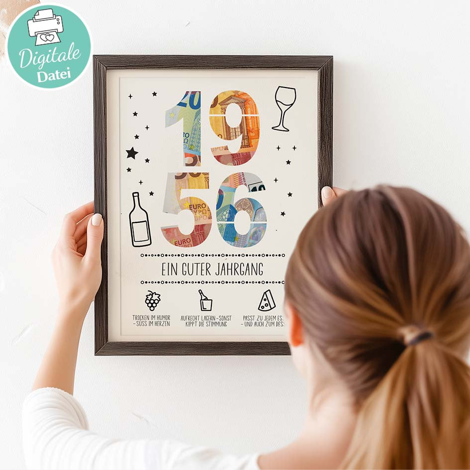 Geldgeschenk Geburtstag 1956 Herzensprojekt Manufaktur