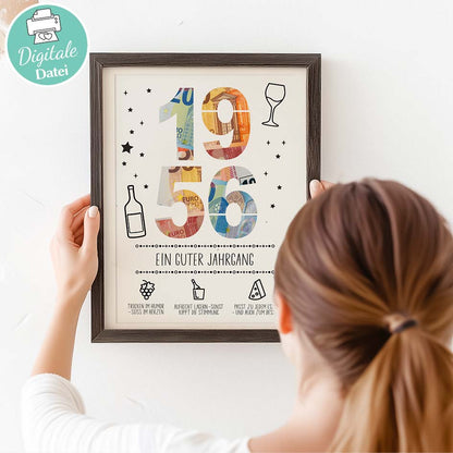 Geldgeschenk Geburtstag 1956 Herzensprojekt Manufaktur