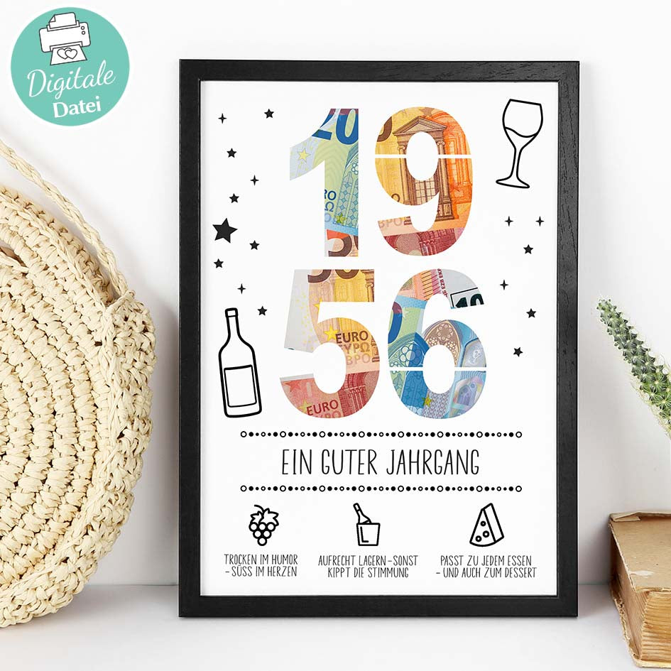 Geldgeschenk Geburtstag 1956 Herzensprojekt Manufaktur