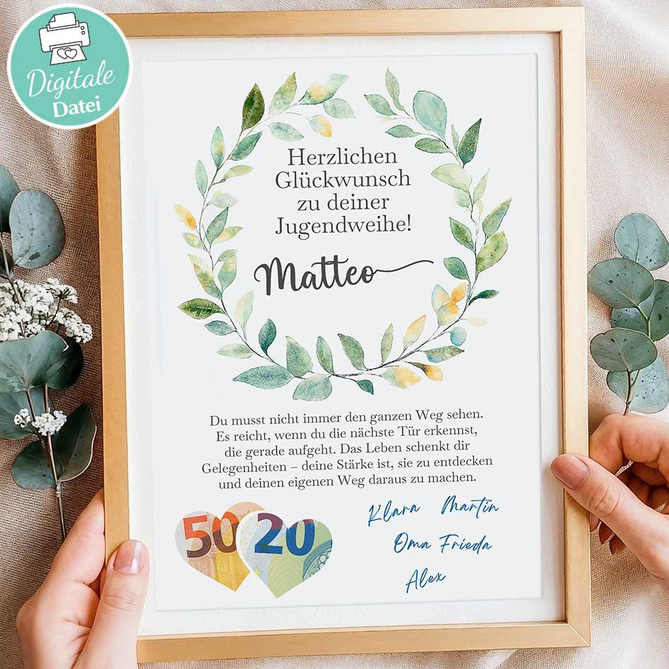 Geldgeschenk Jugendweihe Herzensprojekt Manufaktur