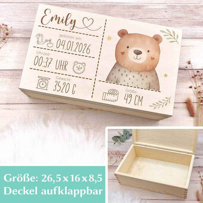 Erinnerungskiste zur Geburt "Bär"