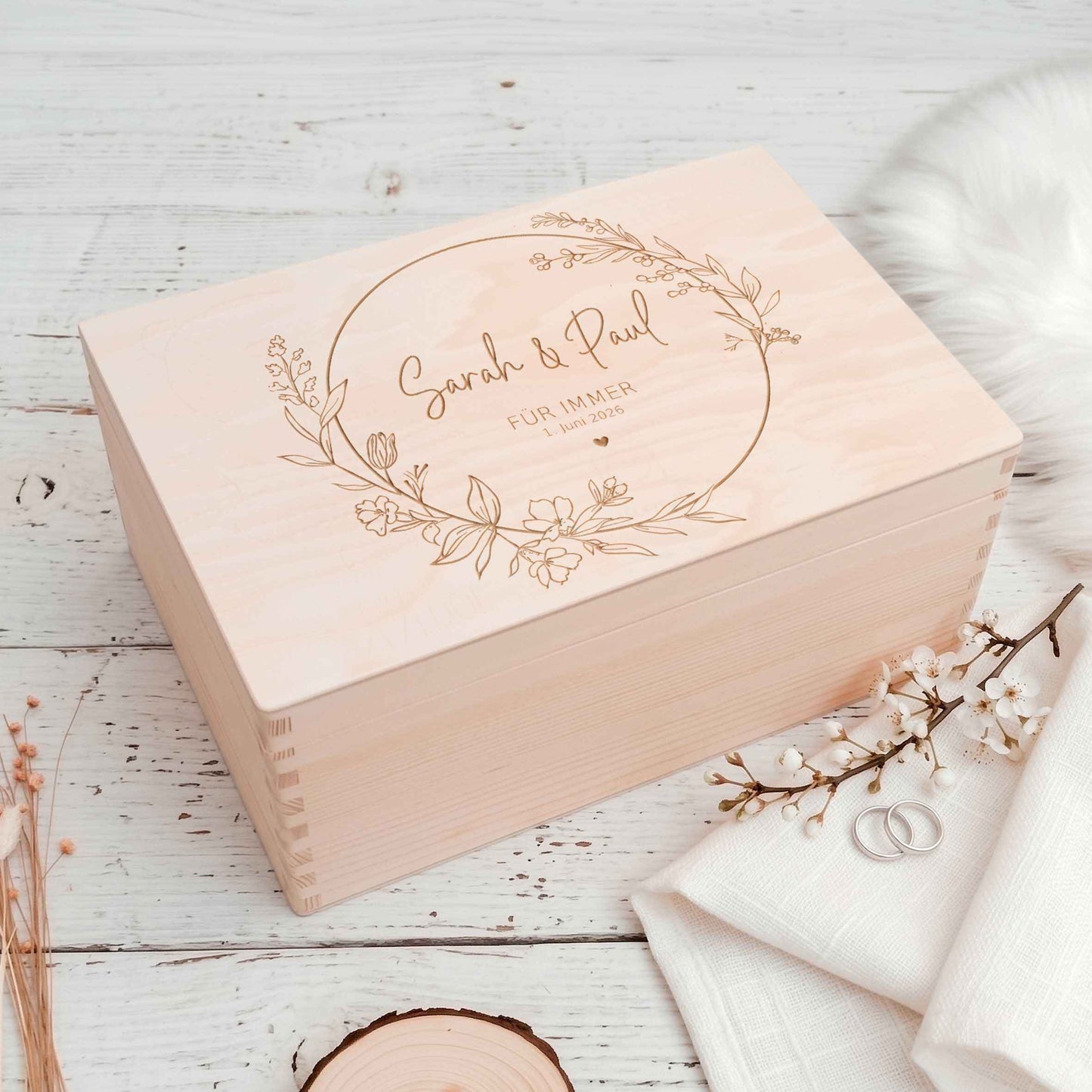 Holzwürfel zur Geburt