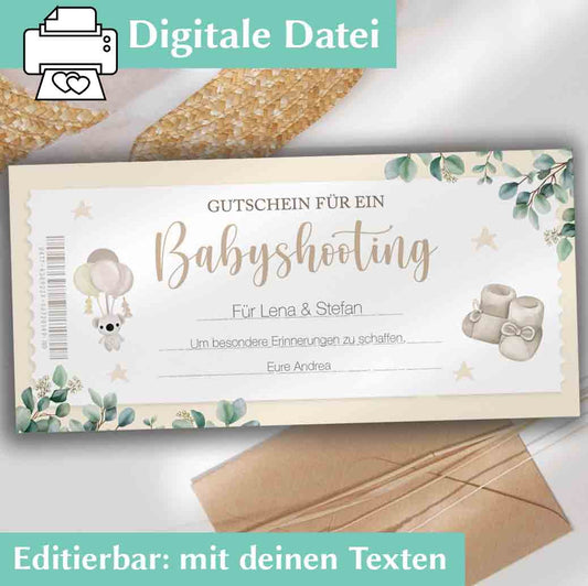 Gutschein Babyshooting Herzensprojekt Manufaktur
