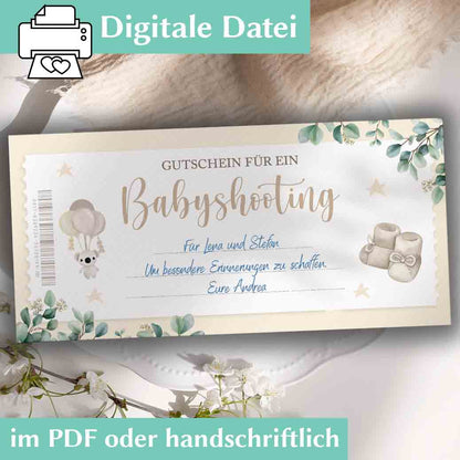 Gutschein Babyshooting Herzensprojekt Manufaktur