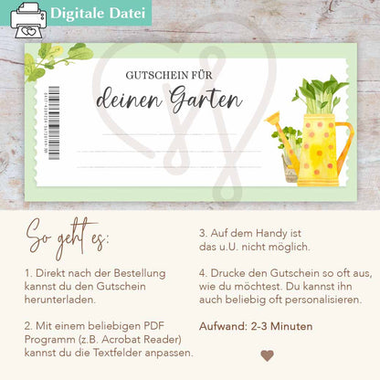 Geschenkgutschein Garten Herzensprojekt Manufaktur
