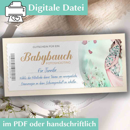 Babybauch Shooting Gutschein Herzensprojekt Manufaktur