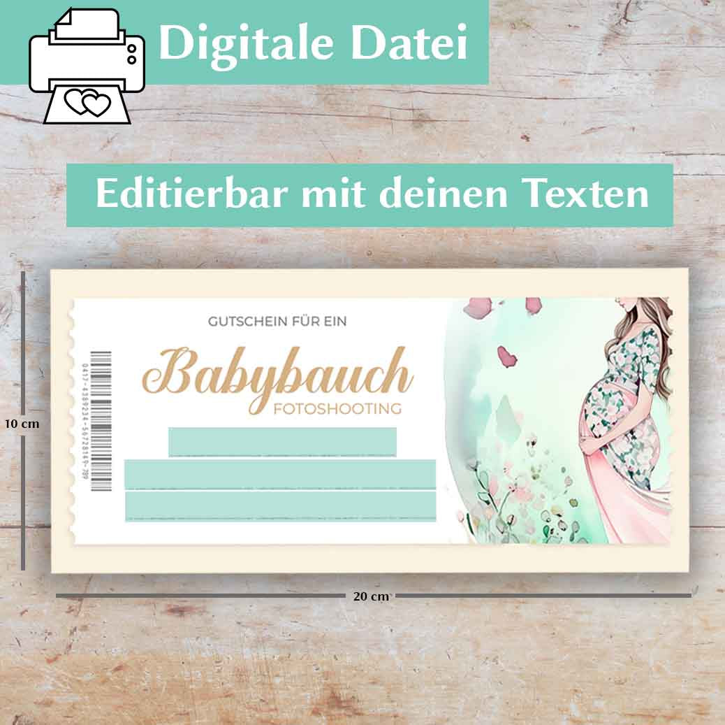 Babybauch Shooting Gutschein Herzensprojekt Manufaktur