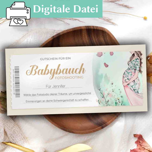 Babybauch Shooting Gutschein Herzensprojekt Manufaktur