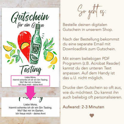 Gin Tasting Gutschein Herzensprojekt Manufaktur