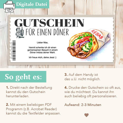 Döner Gutschein Herzensprojekt Manufaktur