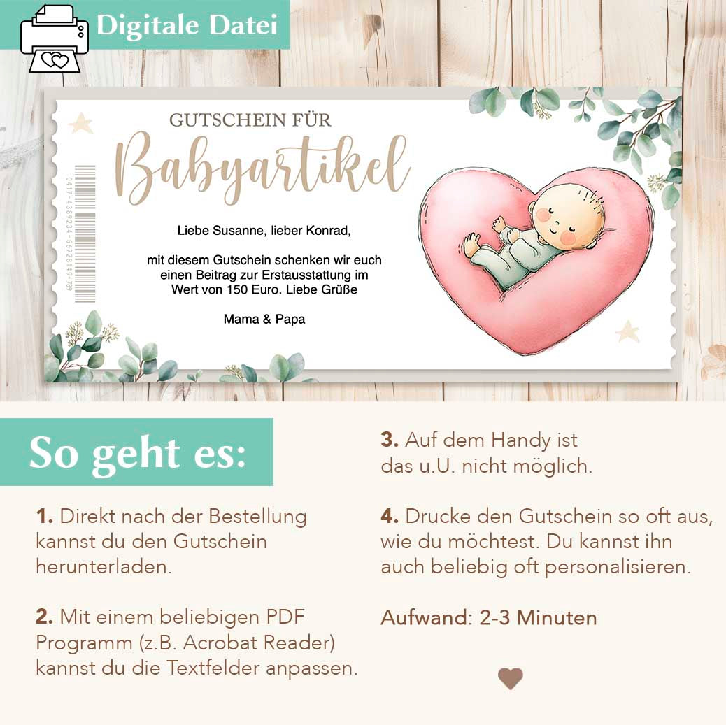 Gutschein Erstausstattung Herzensprojekt Manufaktur