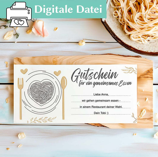 Gutscheinvorlage Essen gehen Herzensprojekt Manufaktur
