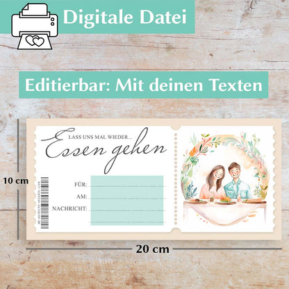 Gutscheinvorlage Essen gehen Herzensprojekt Manufaktur