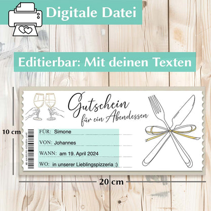 Gutschein Essen Vorlage Herzensprojekt Manufaktur