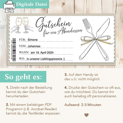 Gutschein Essen Vorlage Herzensprojekt Manufaktur