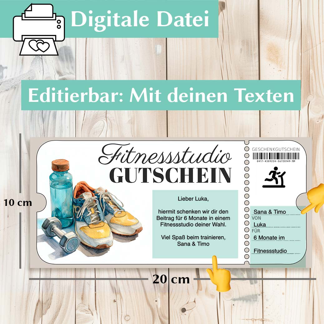 Fitnessstudio Gutschein Herzensprojekt Manufaktur